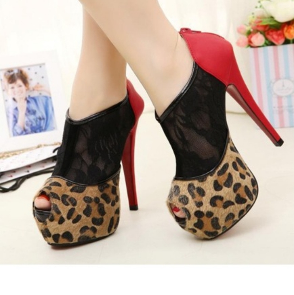Animal Print Platform Booties